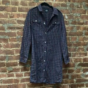 A.P.C. Plaid Shirt Dress Sz M